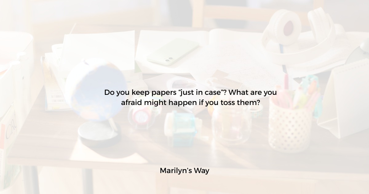 Paper clutter. #marilynkfoster #marilynsway #homekeeping #decluttering #living 
www.marilynkfoster.com