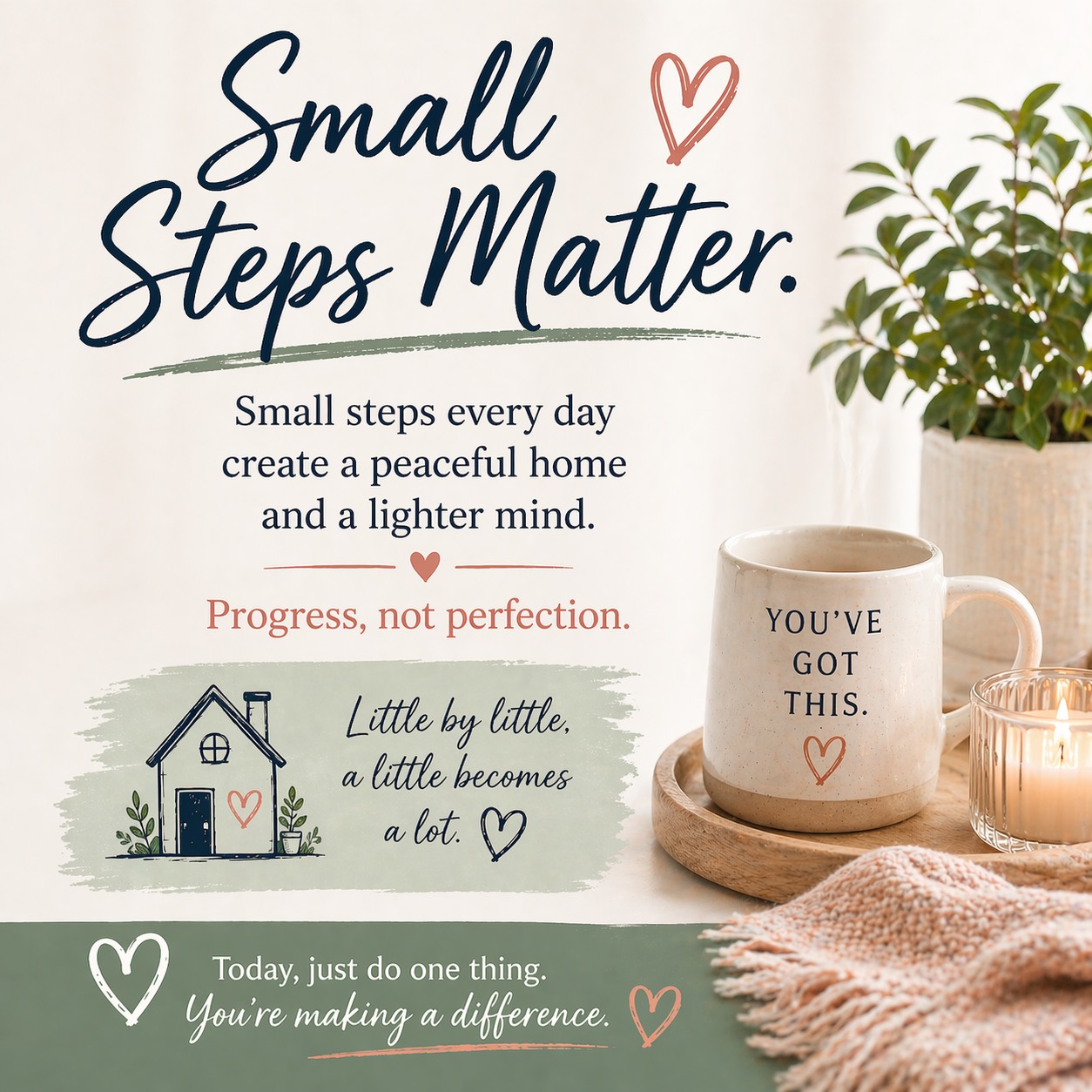 Small steps matter.
Today, just do one thing.
👉 “Comment DONE when you finish.”
#MarilynsWay #MarilynKFoster
 #HomekeepingMadeSimple
 #DeclutterYourHome
 #SimpleHomeSystem
 #IntentionalLiving
 #CalmHomeCalmLife
 #DailyHomeHabits
 #KeepItSimpleHome
 #ClutterFreeLiving
 #SimpleLivingJourney
www.marilynkfoster.com