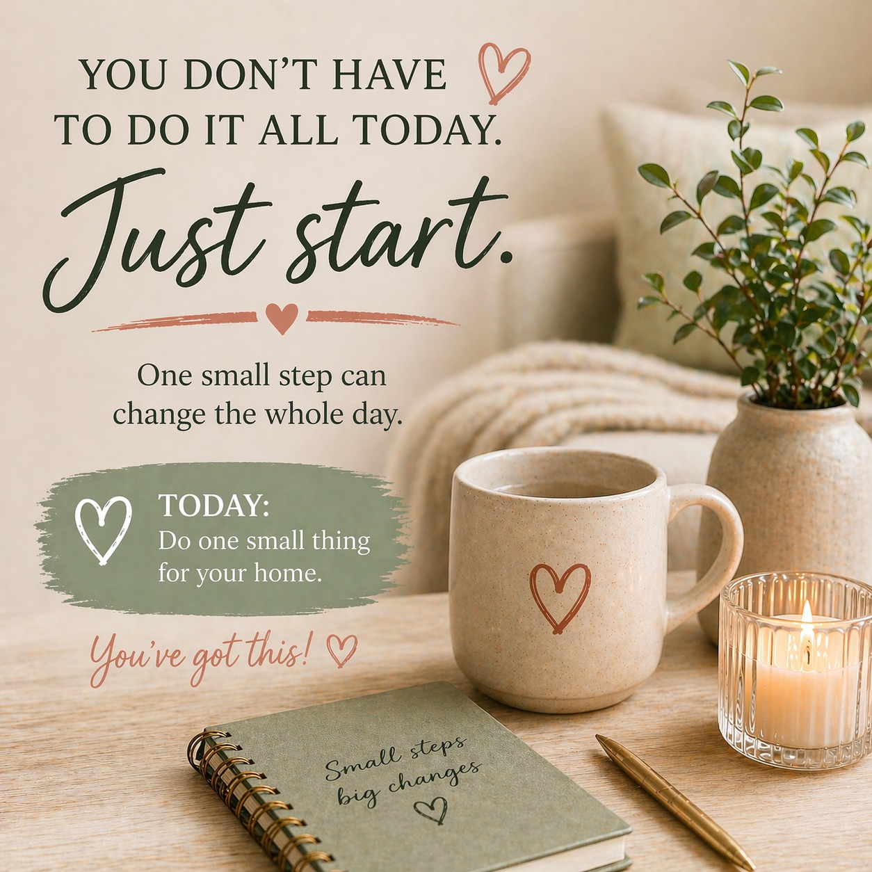You don’t have to do everything today.

That’s where overwhelm starts… thinking it all has to be done at once.

Instead, just begin.

One small step—
that’s how a home starts to feel better.
👉 Go put away 5 things right now.
Then come back and comment DONE.
#MarilynsWay #MarilynKFoster
 #HomekeepingMadeSimple
 #DeclutterYourHome
 #SimpleHomeSystem
 #IntentionalLiving
 #CalmHomeCalmLife
 #DailyHomeHabits
 #KeepItSimpleHome
 #ClutterFreeLiving
 #SimpleLivingJourney
www.marilynkfoster.com